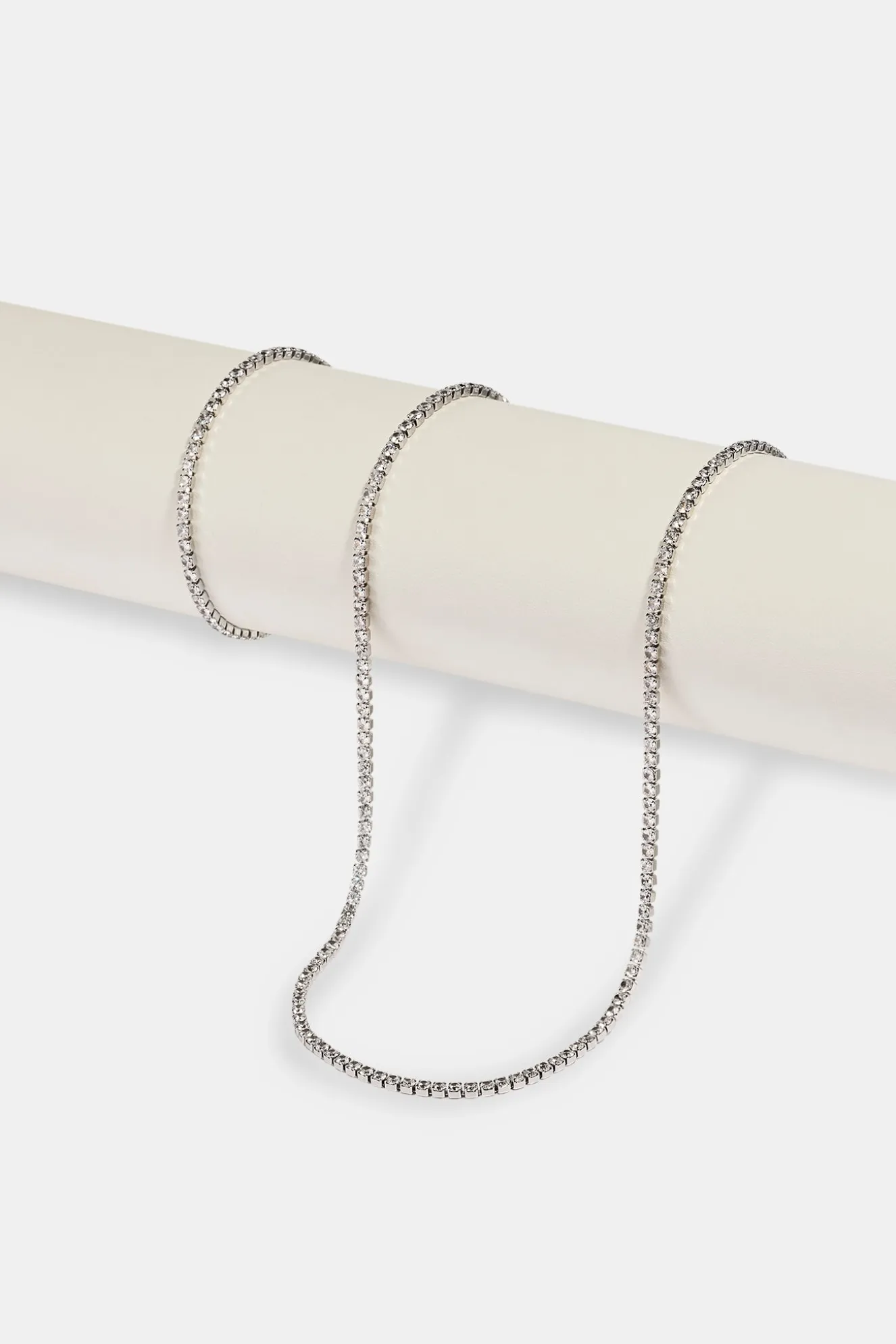 Micro Tennis Chain & Bracelet - White