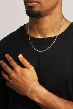 Micro Tennis Chain & Bracelet - White