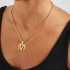 Mini Polished Balloon Letter Pendant & 3mm Rope Chain - Gold