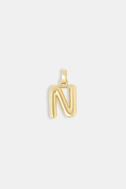 Mini Polished Balloon Letter Pendant - 20m - Gold