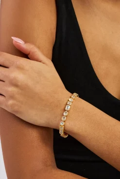 Mixed Shape Cluster Bracelet - 6mm - Gold