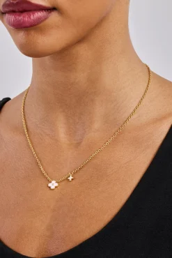 10mm Double Motif Enamel Necklace - Pink