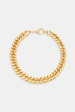 8mm Gold Plated Square Cuban Bracelet