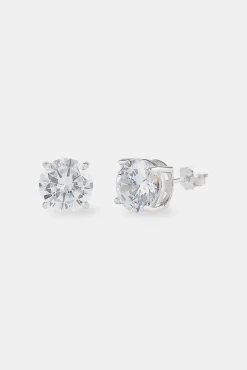 8mm Round Cut Stud Earrings