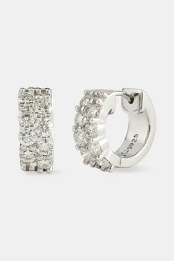 Moissanite Double Row Huggie Earrings - 12mm