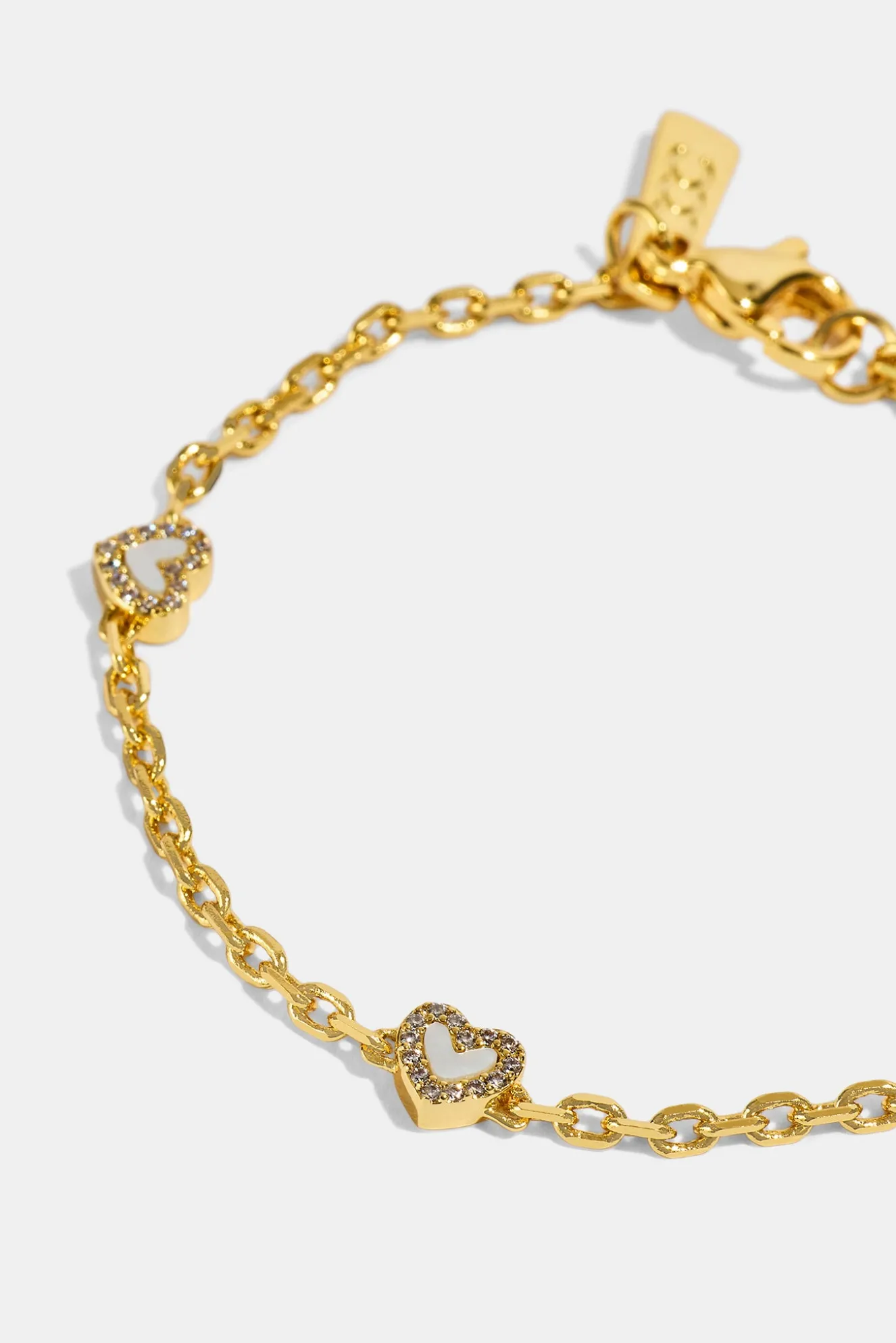 Mother Of Pearl Heart Bracelet - Gold