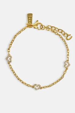Mother Of Pearl Heart Bracelet - Gold