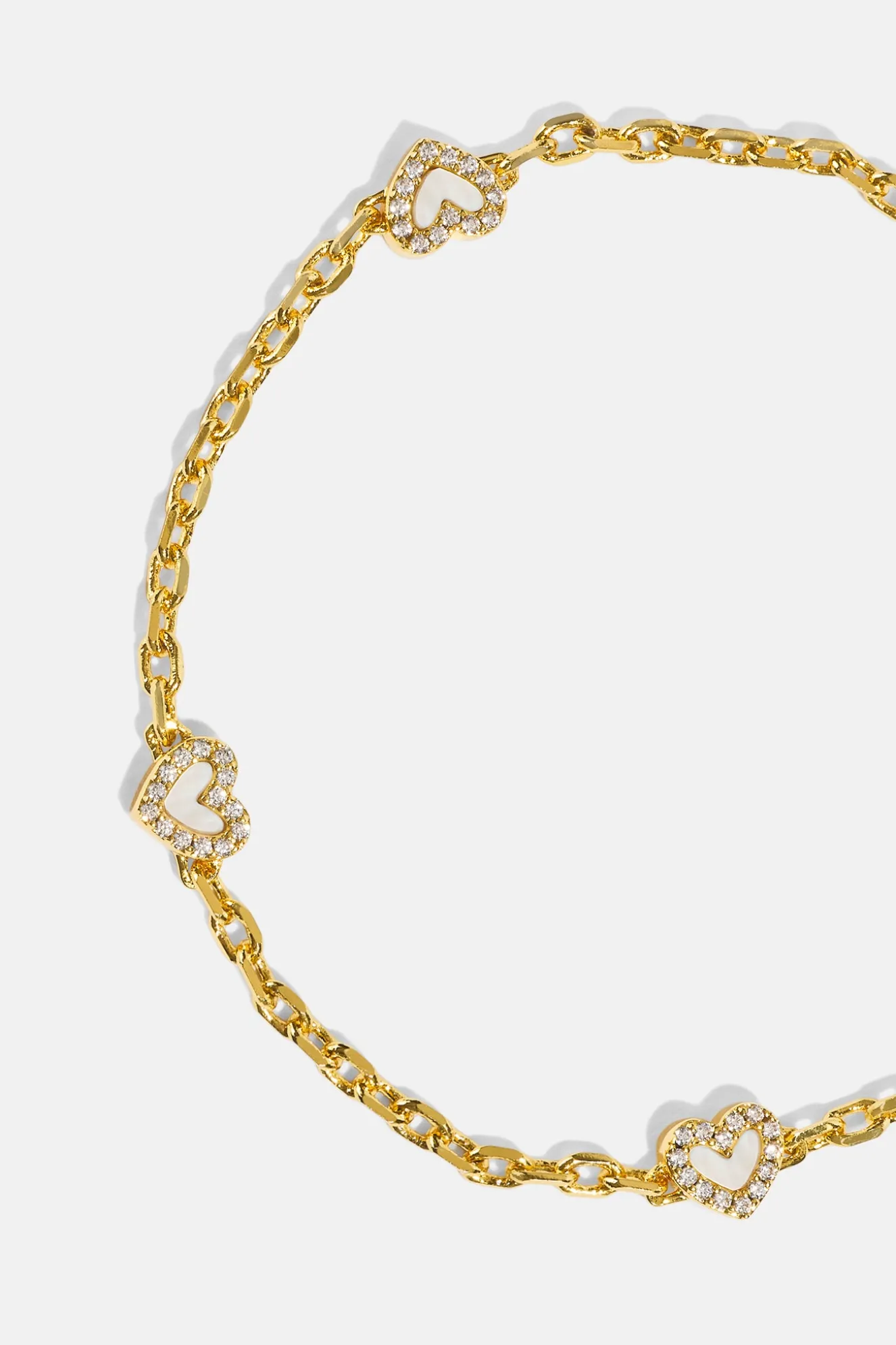 Mother Of Pearl Heart Bracelet - Gold