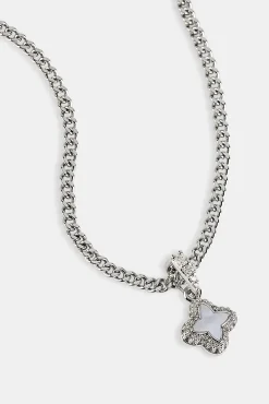 Mother of Pearl Motif Cuban Necklace - 10mm