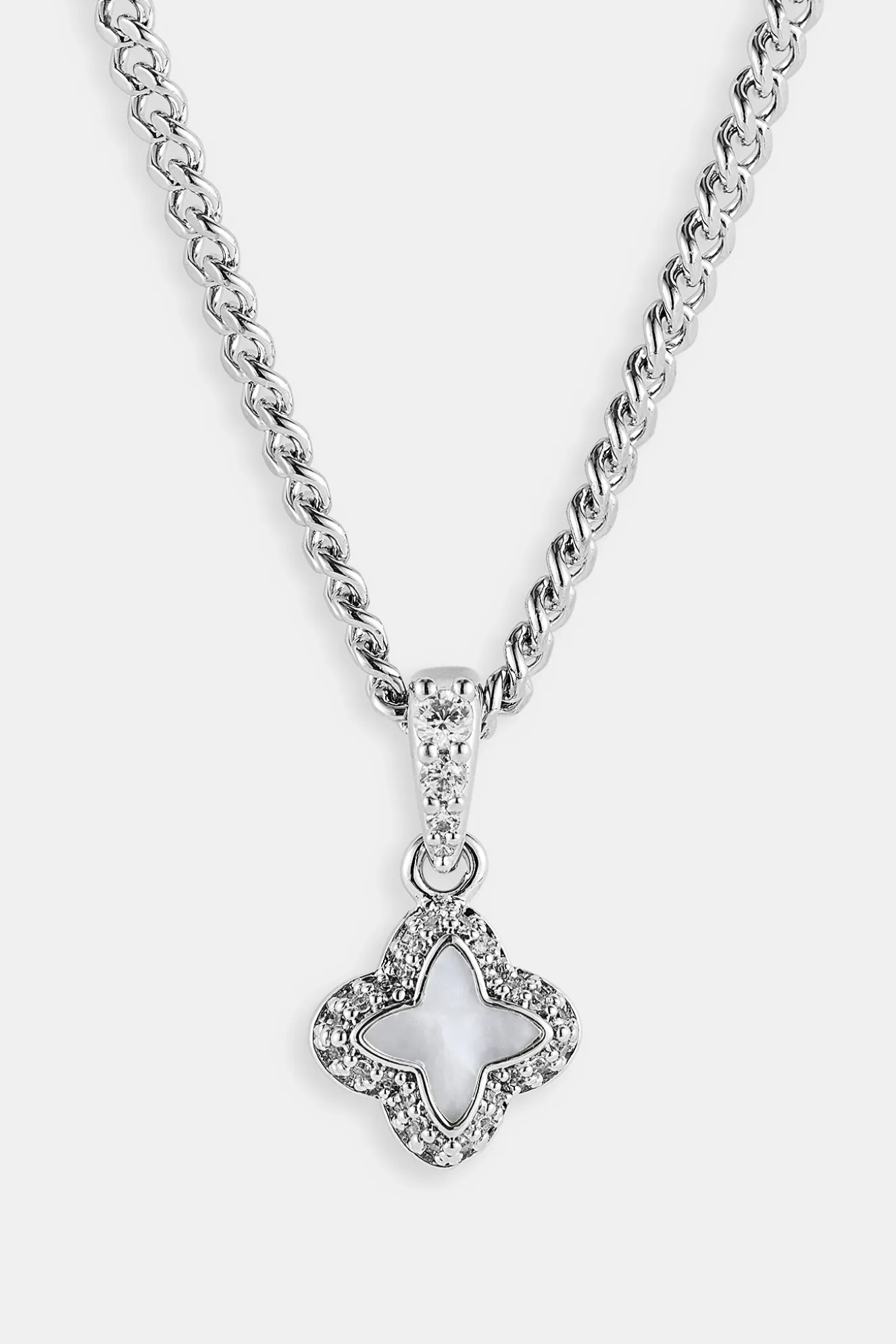 Mother of Pearl Motif Cuban Necklace - 10mm