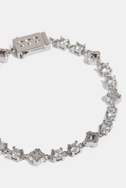 Motif & Circle CZ Multigem Bracelet - 6mm - White