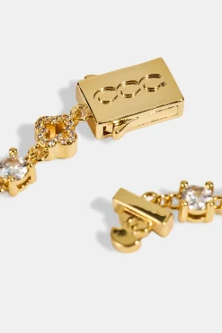 Motif & Circle CZ Multigem Bracelet - 6mm - Gold