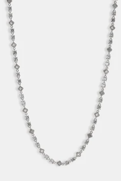 Motif & Circle CZ Multigem Chain - 6mm - White