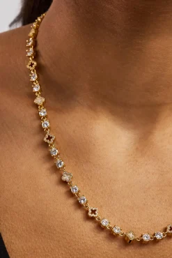 Motif & Circle CZ Multigem Chain - 6mm - Gold