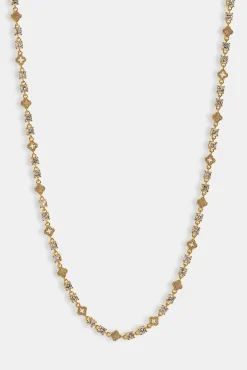 Motif & Circle CZ Multigem Chain - 6mm - Gold