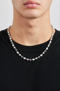 Motif & Clear Gemstone Chain - 6mm