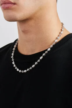 Motif & Clear Gemstone Chain - 6mm