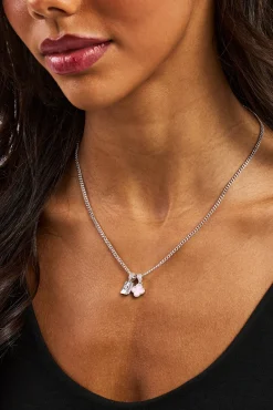 Motif & Gem Card Necklace - 10mm - White