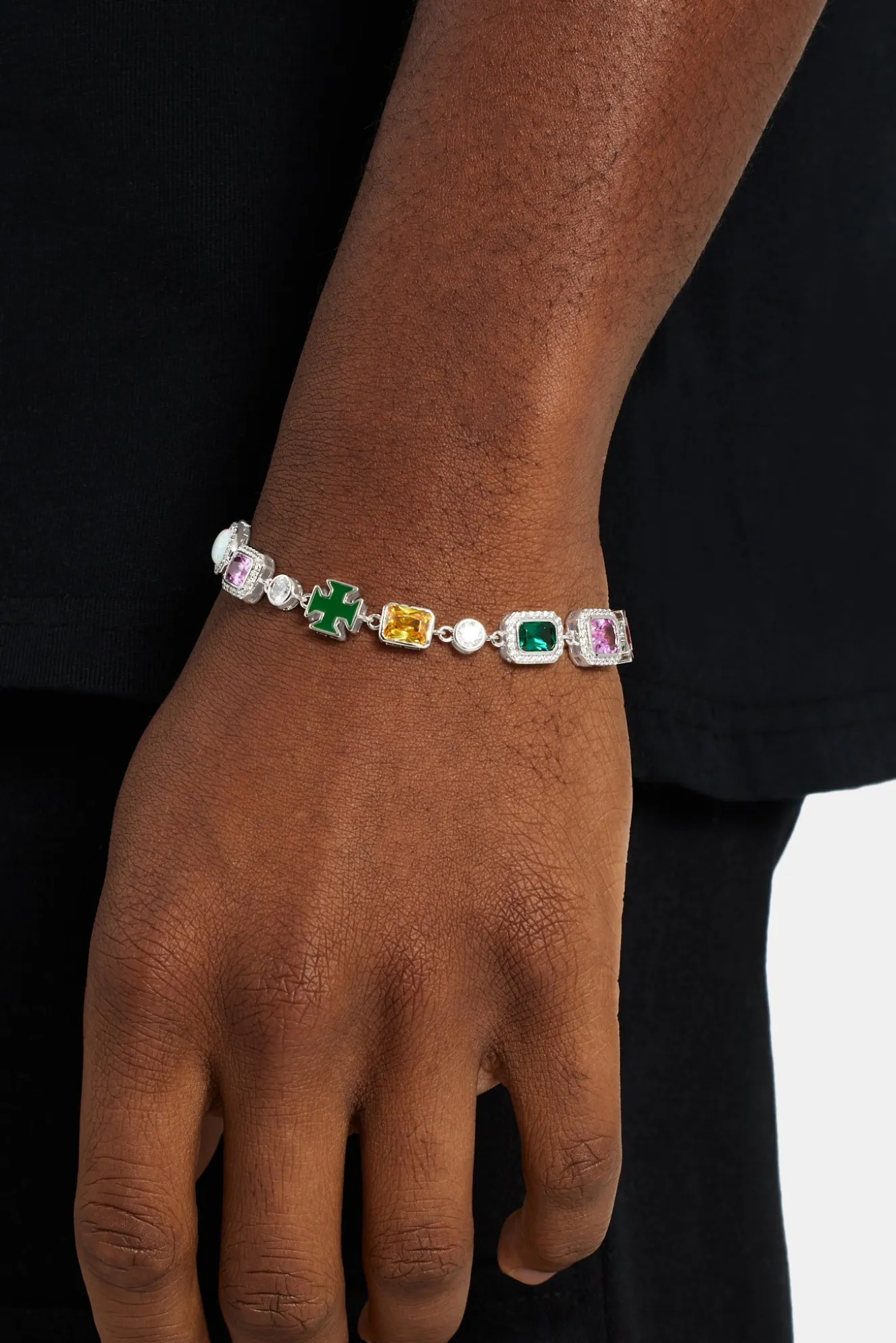 Multi Gemstone Motif Bracelet - 10mm