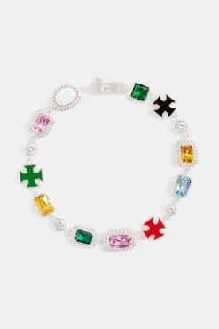 Multi Gemstone Motif Bracelet - 10mm