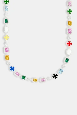 Multi Gemstone Motif Necklace - 10mm