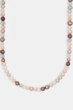 Multi Pink Bead Freshwater Pearl Necklace - 6mm