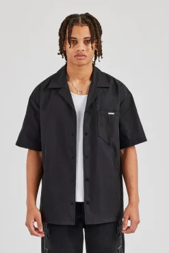 Nylon Cargo Shirt - Black