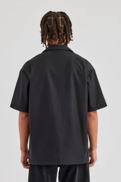 Nylon Cargo Shirt - Black