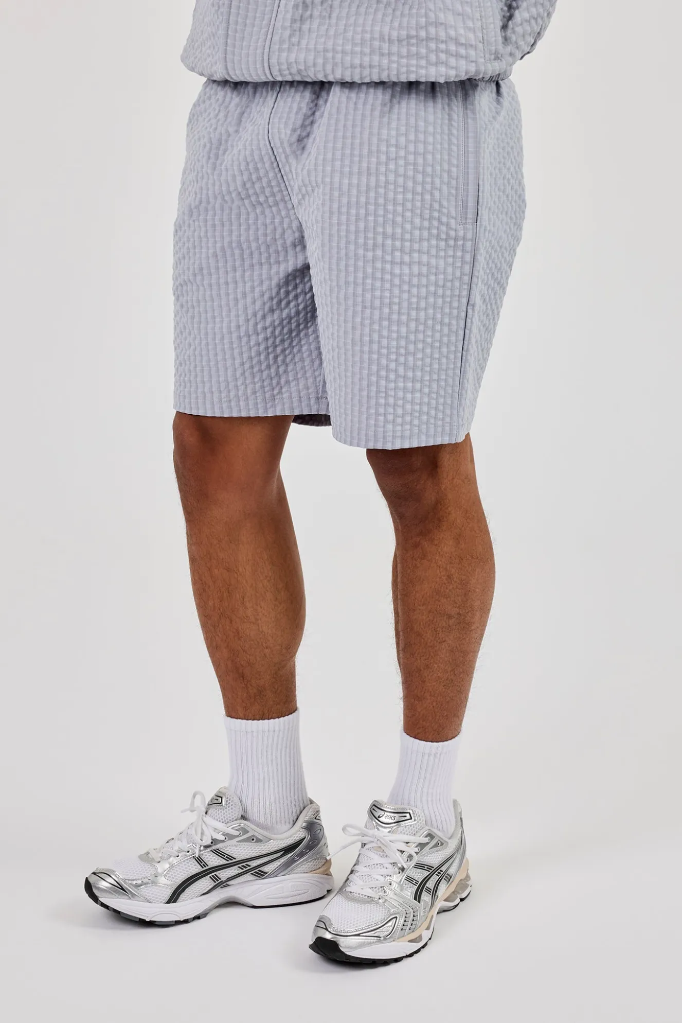 Nylon Check Short - Light Grey