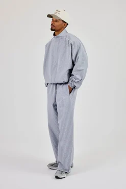 Nylon Check Trouser - Light Grey