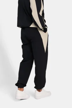 Nylon Panelled Track Joggers - Black
