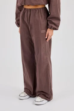 Nylon Waistbandless Jogger - Dark Brown