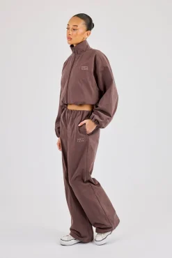 Nylon Waistbandless Jogger - Dark Brown