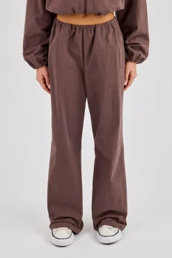 Nylon Waistbandless Jogger - Dark Brown