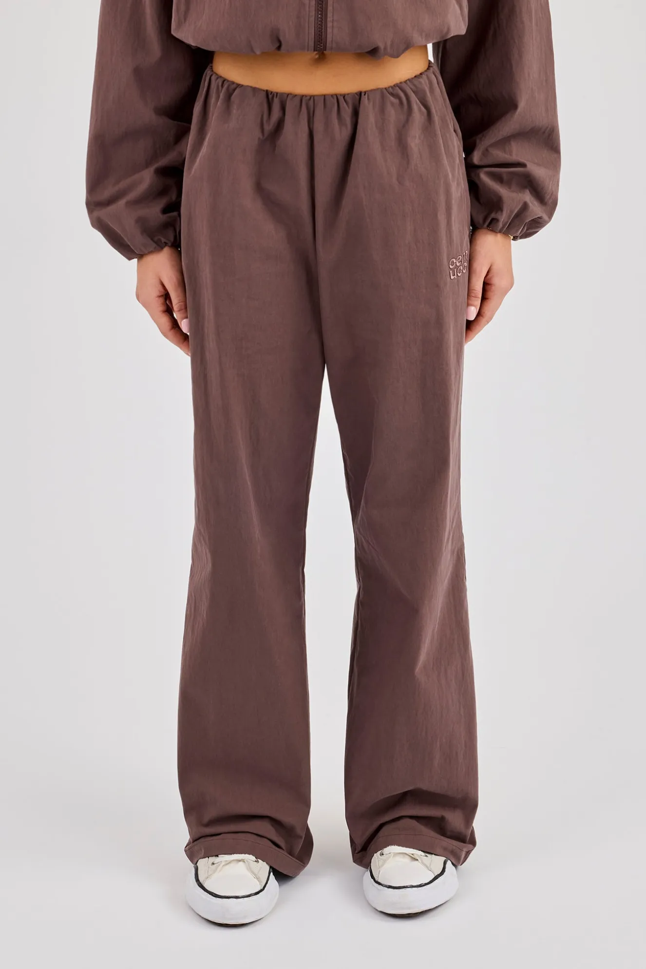 Nylon Waistbandless Jogger - Dark Brown