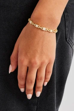Opal & Baguette Bracelet - 5mm - Gold