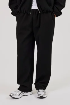 Ottoman Rib Relaxed Jogger - Black