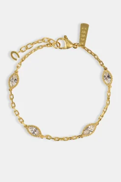 Oval Polished Bracelet - 6mm - Gold