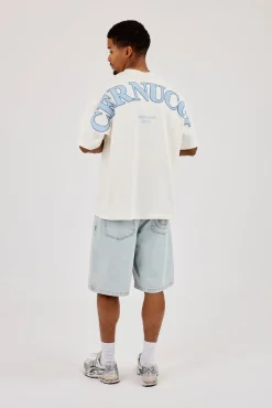Oversized Back Logo Printed T-Shirt - Off White
