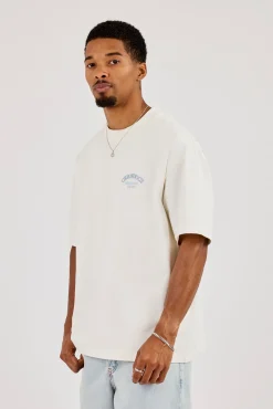 Oversized Back Logo Printed T-Shirt - Off White