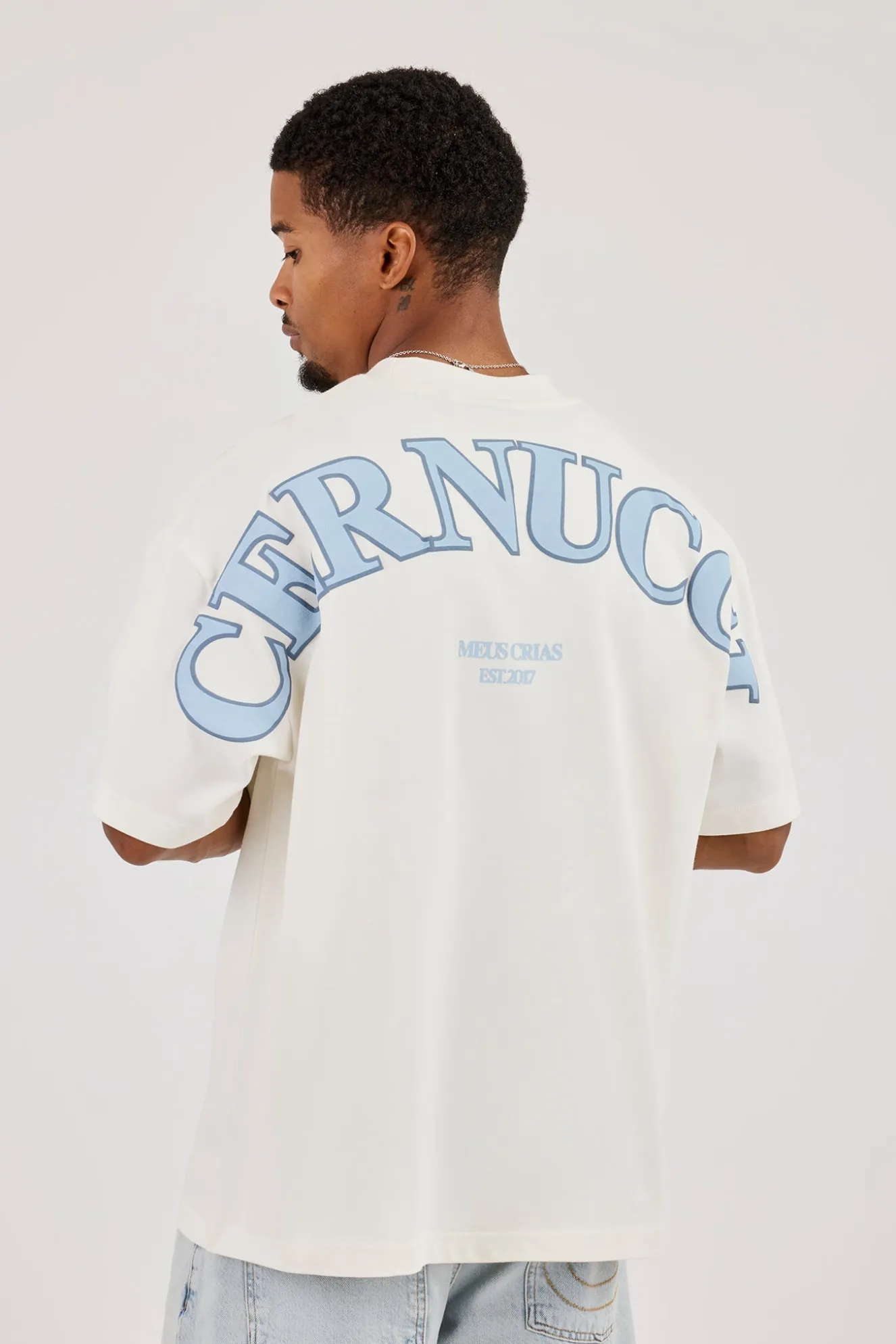 Oversized Back Logo Printed T-Shirt - Off White