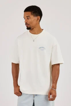Oversized Back Logo Printed T-Shirt - Off White