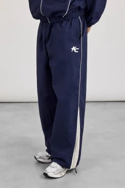 Oversized Nylon Panelled Jogger - Navy