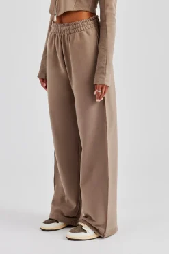 Paraiso Applique Wide Leg Jogger - Taupe
