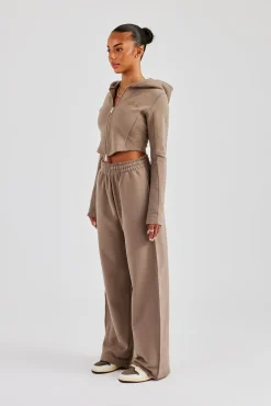 Paraiso Applique Wide Leg Jogger - Taupe
