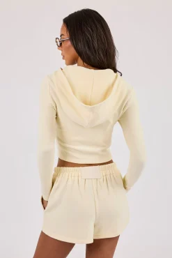 Peached Soft Touch Fitted Zip Hoodie - Butter Yellow