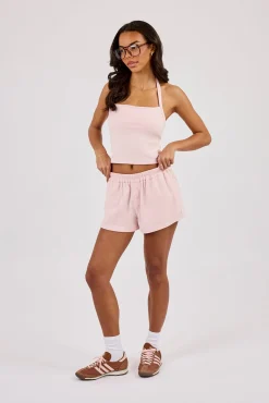 Peached Soft Touch Halterneck Top - Baby Pink