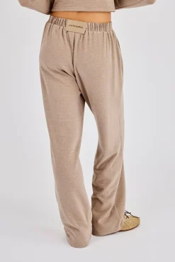 Peached Soft Touch Long Sleeve Top & Trouser - Taupe