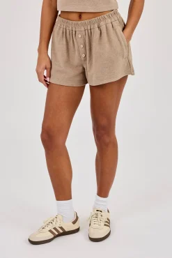 Peached Soft Touch Short - Taupe