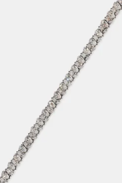Pear Stone Tennis Bracelet - 3mm - White